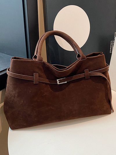 Elegante Handtasche aus Wildlederimitat