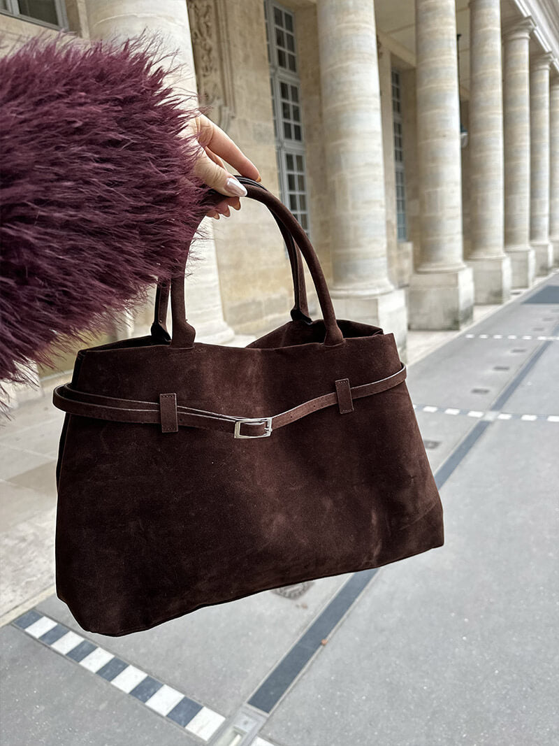 Elegante Handtasche aus Wildlederimitat