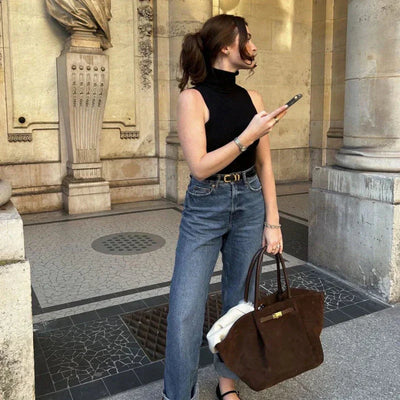 Tasche aus veganem Wildleder