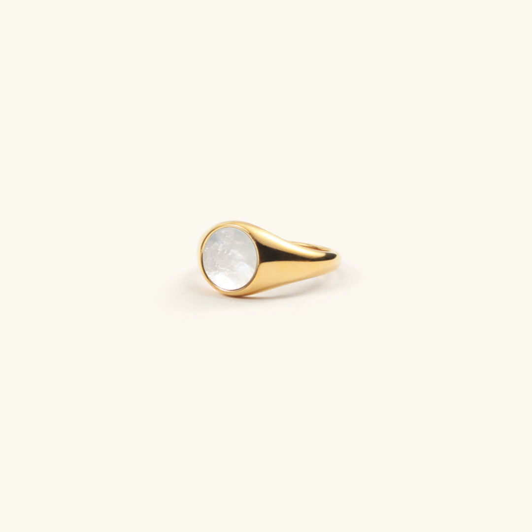 Perlmutt Gold Ring