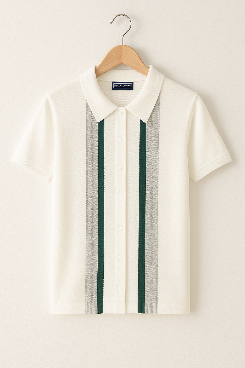 Miles Strickhemd Kurzarm mit Streifen