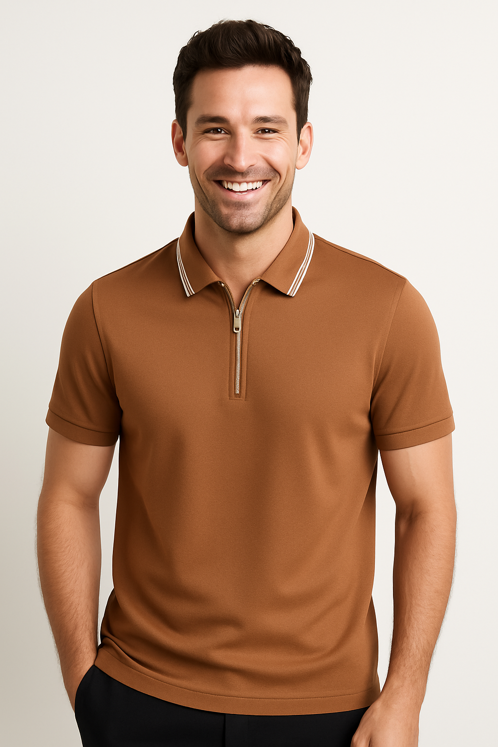 Nathaniel Poloshirt mit Reißverschluss