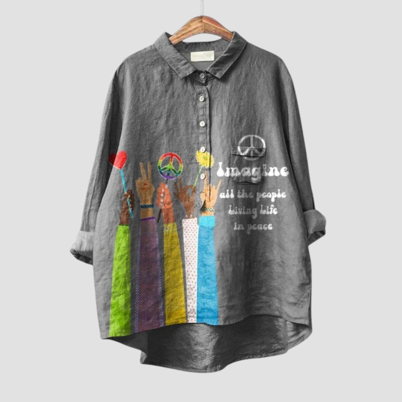 Arielle – Verspielte Bluse mit langen Ärmeln und femininen Details