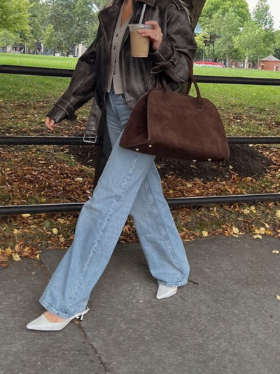 Wildleder-Handtasche