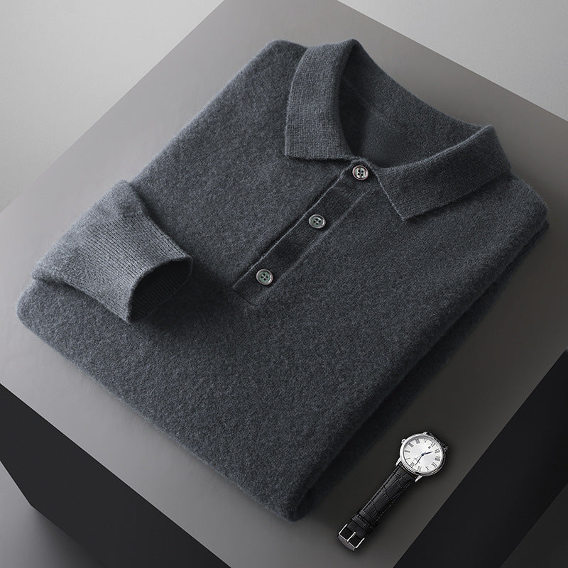 Samuel Strickpullover mit Polokragen und Knopfleiste