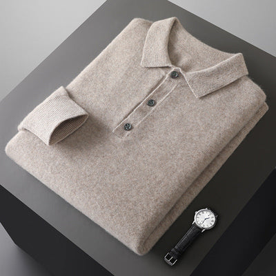 Samuel Strickpullover mit Polokragen und Knopfleiste