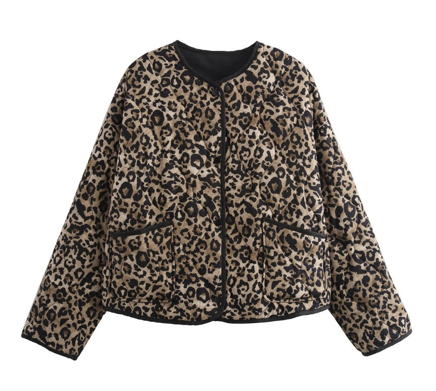 Else Steppjacke Rundhals Animalprint