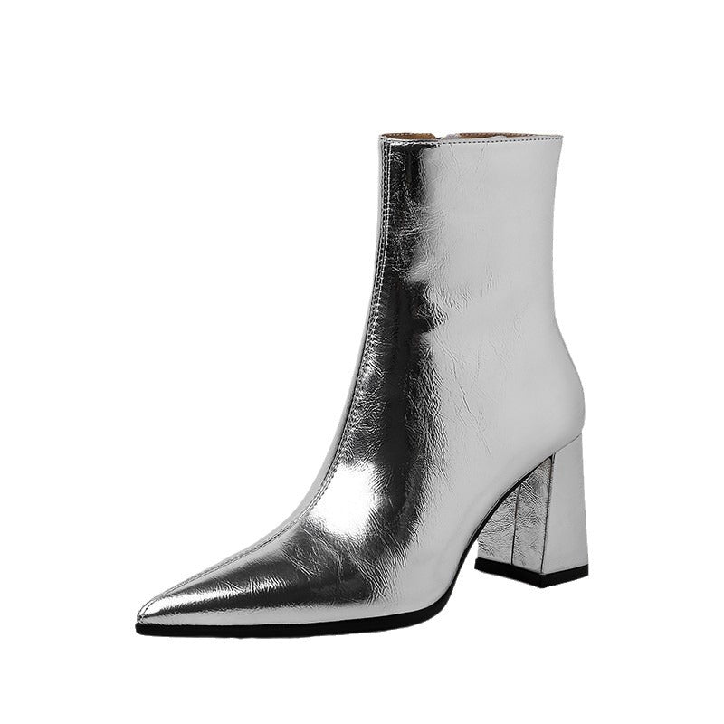Inez Metallic-Stiefeletten