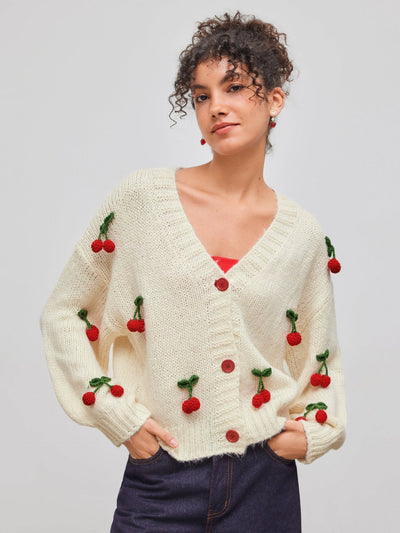 Emeline Kirsche Strickjacke