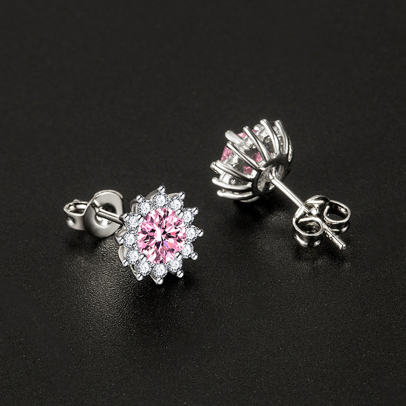 Sunlit Muse Ohrringe Rosa | Weißgold