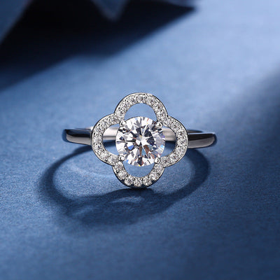 Aria Kleeblatt Charm Satz | Weißgold