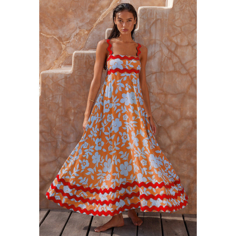 Maxikleid für Frauen mit Boho-Schrägstrich-Stil - Lumeyna