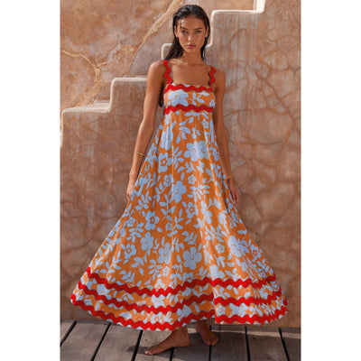 Maxikleid für Frauen mit Boho-Schrägstrich-Stil - Lumeyna