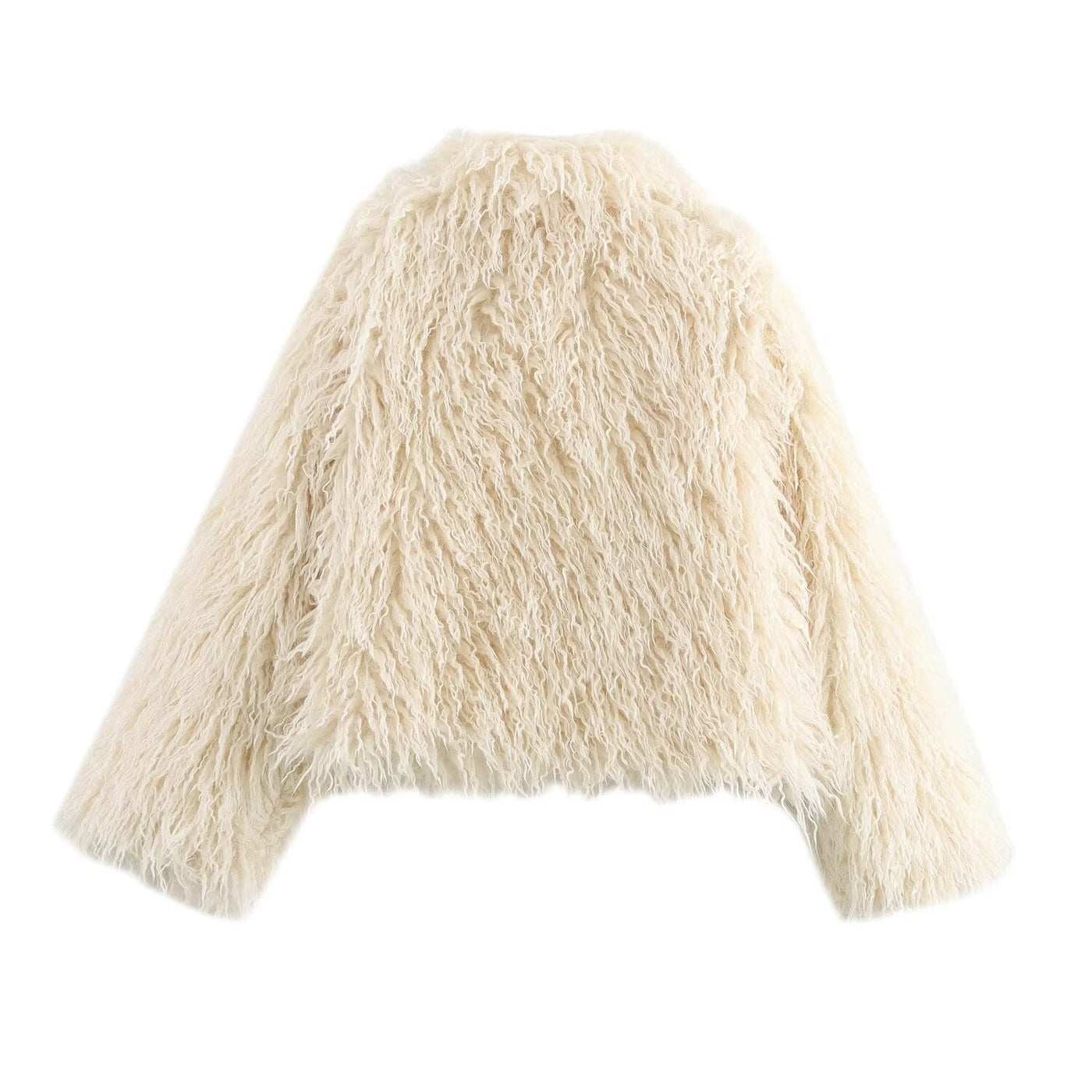 Olivia | Damen Kunstpelzmantel Langarm Mit Statement Kragen