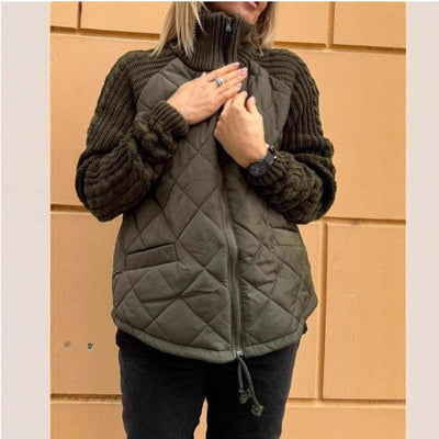 Kayla | Steppjacke Mit Strickärmeln Und Reißverschluss