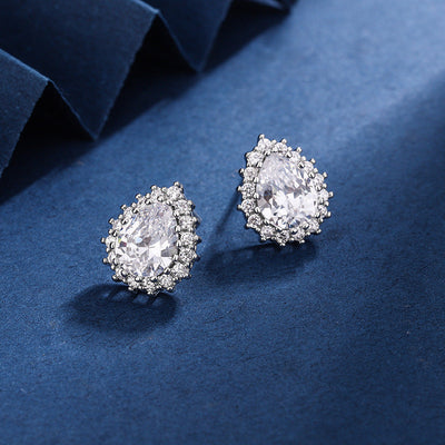 Aria Teardrop Weiß Set | Weißgold