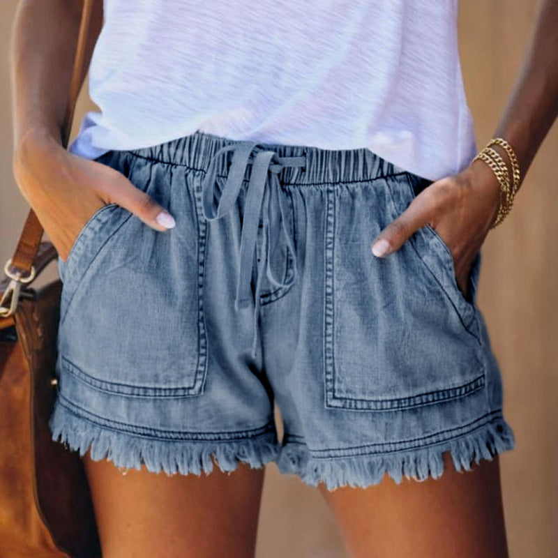 Tabitha - Stilvolle Hochtaillierte Denim-Shorts für trendbewusste Frauen