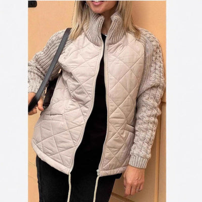 Kayla | Steppjacke Mit Strickärmeln Und Reißverschluss
