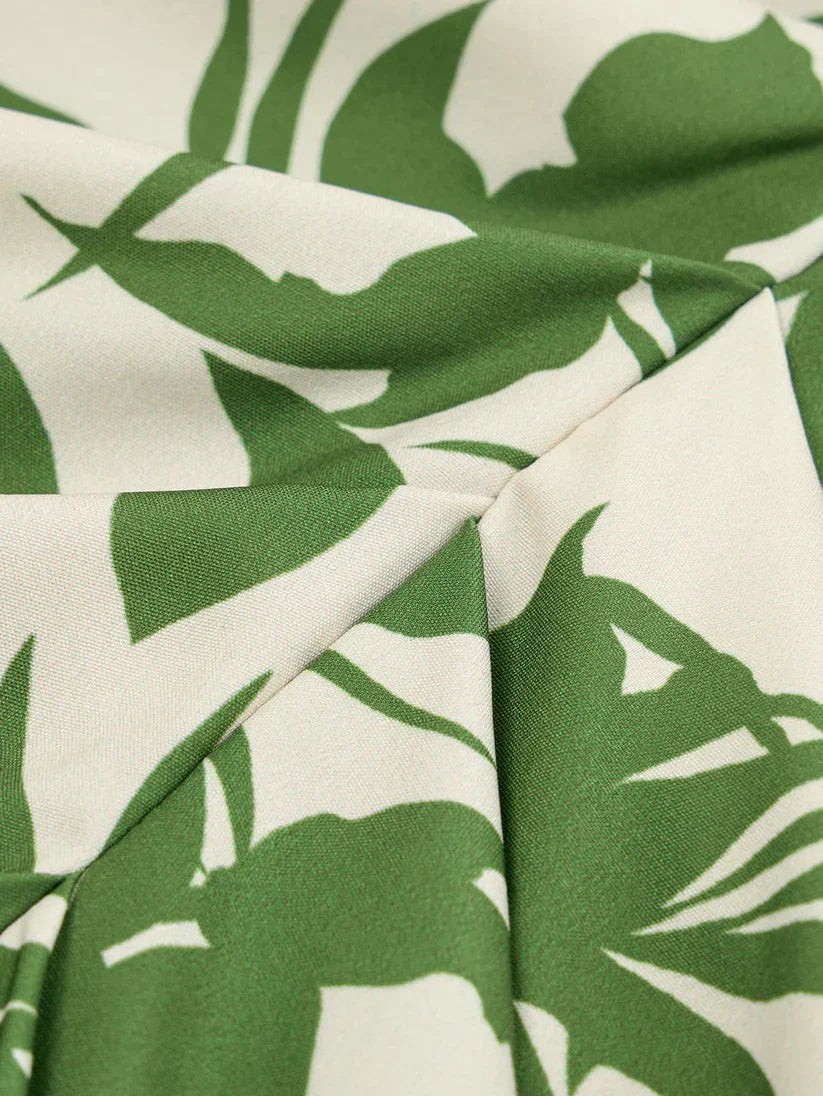 Anita | Grüner und weißer Midirock Sommer