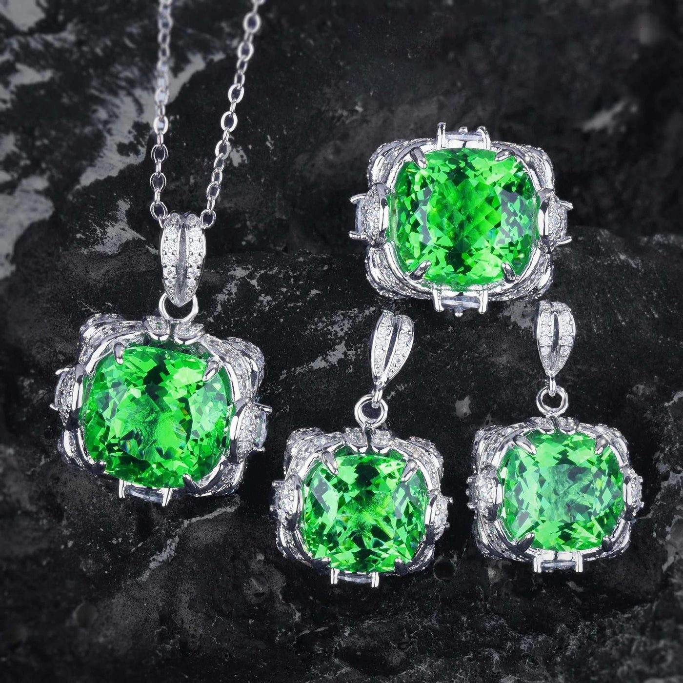 Velora Thandrelle Aquamarin Set | Weißgold