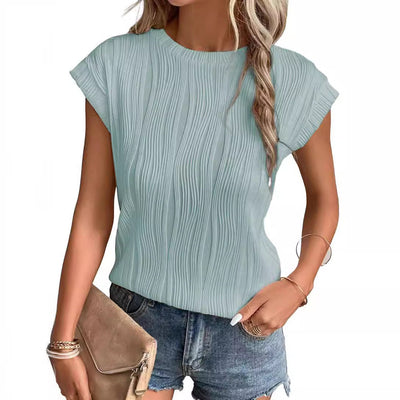 Locker sitzendes Tee mit Rundhalsausschnitt für Frauen - weich und stilvoll