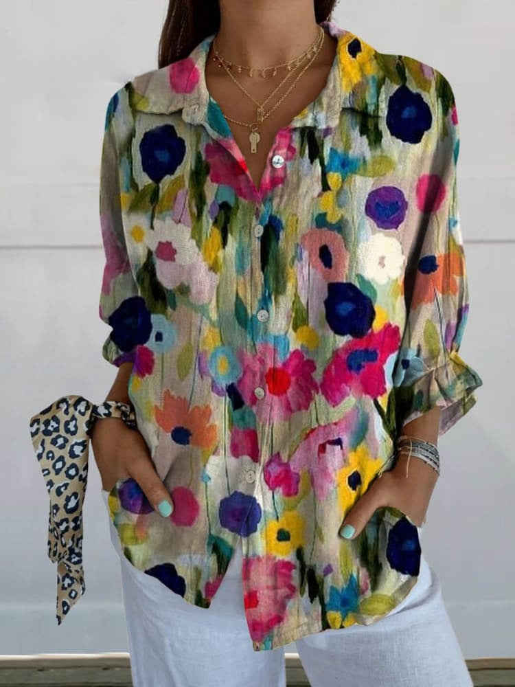 Lorena - Langärmelige bedruckte Bluse