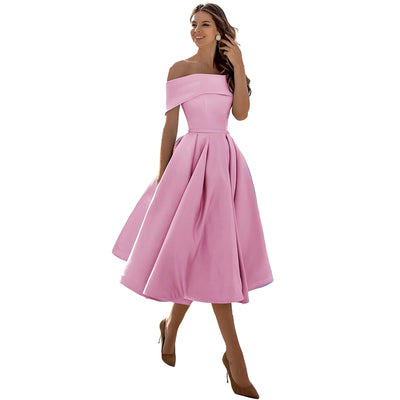 Dearbhla  | Fashion Casual Trägerloses Satin Partykleid