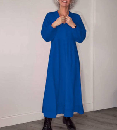 Teresa - Langes Maxikleid mit langen Ärmeln und minimalistischem Stil