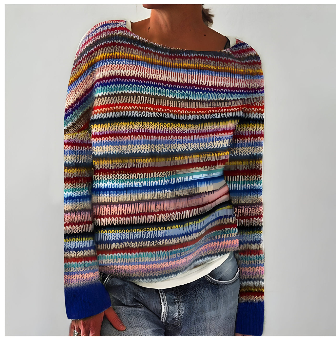 Gia - Modischer Strickpullover mit O-Ausschnitt