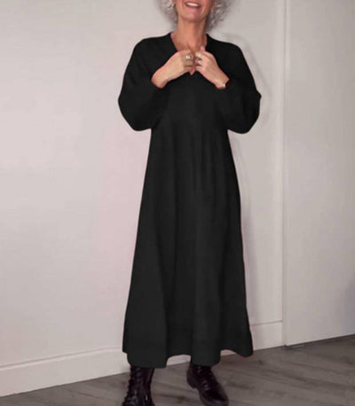 Teresa - Langes Maxikleid mit langen Ärmeln und minimalistischem Stil