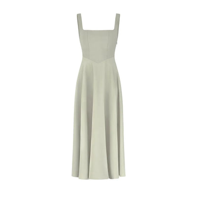 Yade Hochtailliertes Midi-Kleid Mit Quadrat-Ausschnitt Für Jeden Anlass