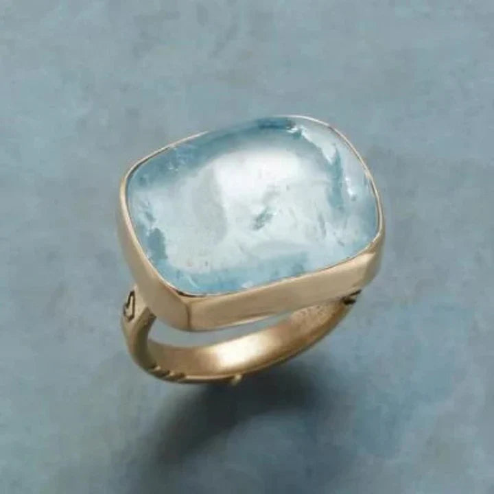 Himmelblauer Stein Ring