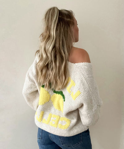 Fiona | Damenpullover mit Zitronenprint