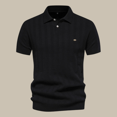 Valentin Strick-Poloshirt mit Knopfleiste