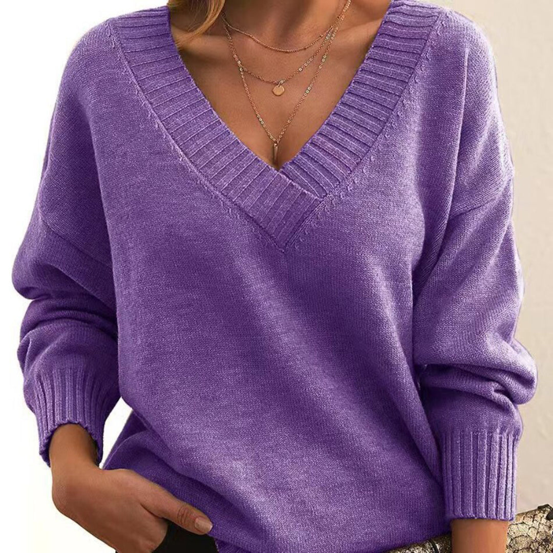 Joelle | Lässiger Pullover mit V-Ausschnitt