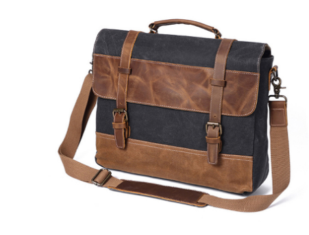 Catalonia™ Vintage Canvas Schultertasche aus Vollleder und Baumwolle – 9L Stauraum, Unisex