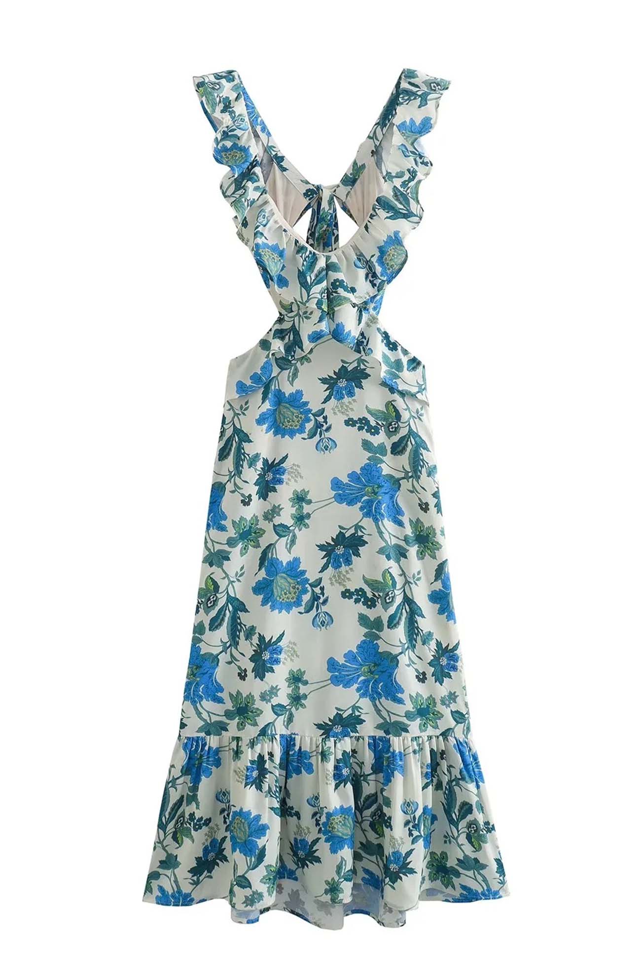 Ariella Floral Ruffle Dress – Zarte Blumenmuster, Verspielte Rüschendetails, Bequemer Stoff