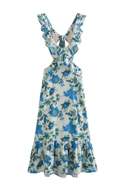 Ariella Floral Ruffle Dress – Zarte Blumenmuster, Verspielte Rüschendetails, Bequemer Stoff