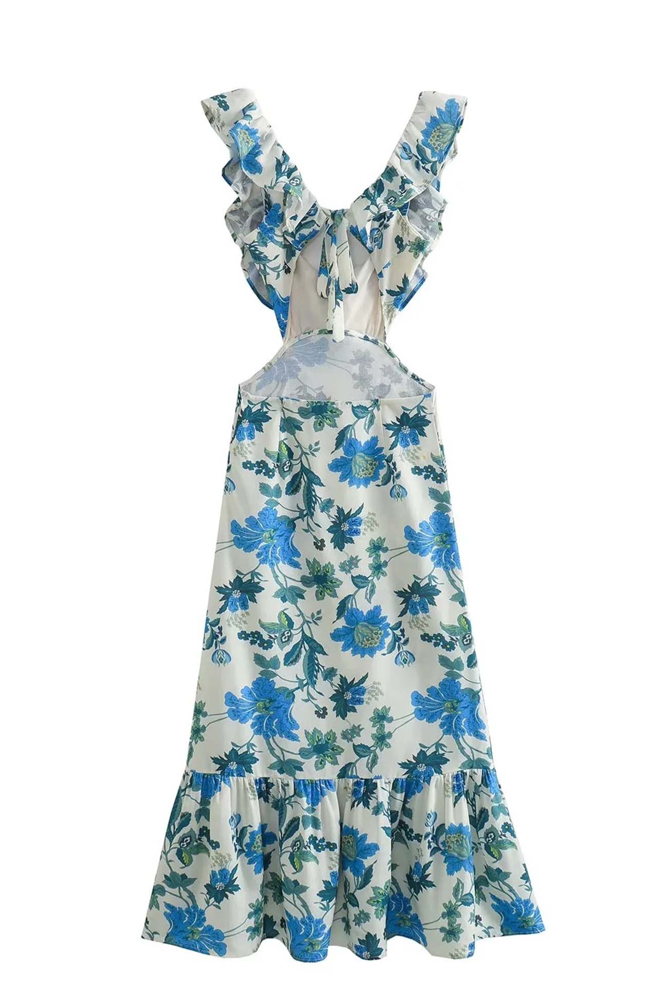 Ariella Floral Ruffle Dress – Zarte Blumenmuster, Verspielte Rüschendetails, Bequemer Stoff