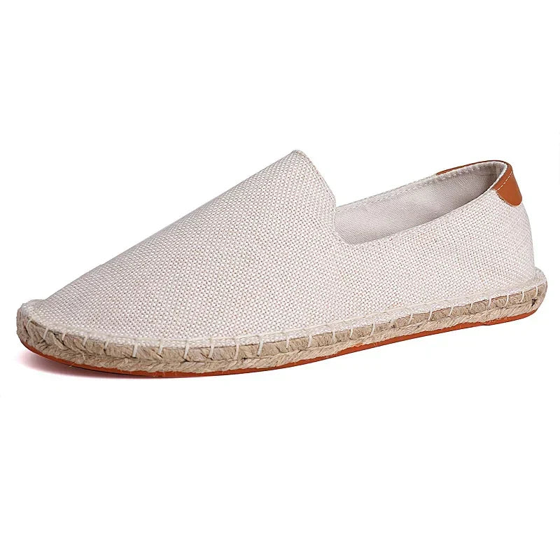 Arden™ Unisex Espadrille Beige – Bequeme Leinenslipper mit Handgenähter Juteschnur