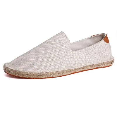 Arden™ Unisex Espadrille Beige – Bequeme Leinenslipper mit Handgenähter Juteschnur