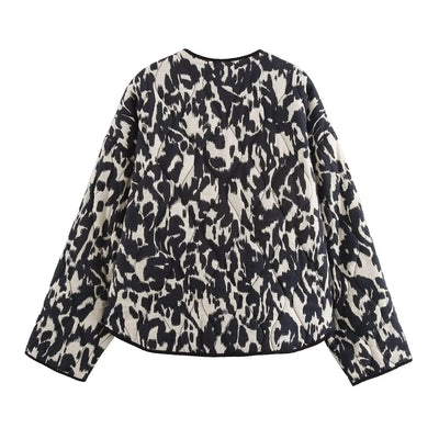 Connie Steppjacke Rundhals Animalprint