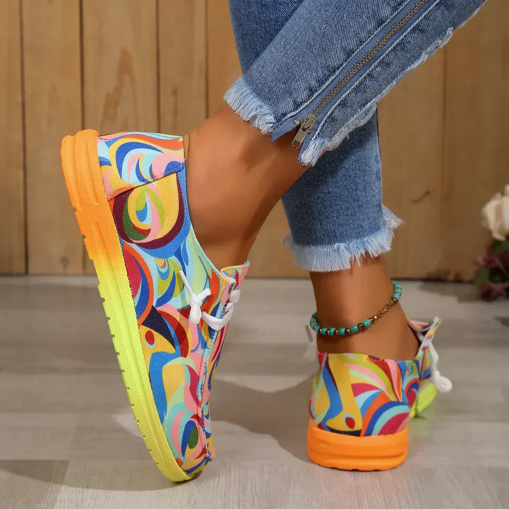 Juna - Bunte Damen-Sneaker mit orthopädischer Sohle
