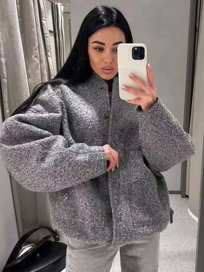 Saira | Oversized Bomberjacke Mit Taschen