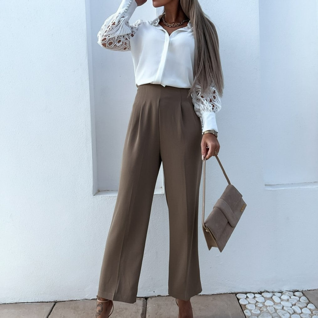 Elena Bluse mit Spitzenärmeln