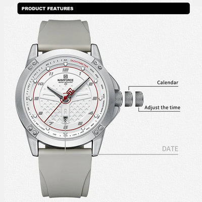 NAVIFORCE NF8031 Herren Sportuhr Silikonband, Wasserdicht, Stoßfest, Quarz mit Datum