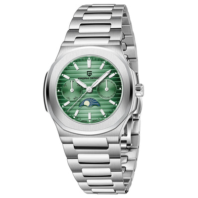 PAGANI DESIGN 2025 Luxus Quarzuhren für Herren Chronograph mit Mondphasen- und Datumsanzeige