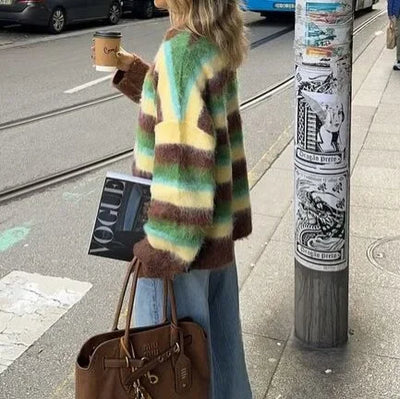 Mikah | Damen Gestreifter Strickpullover