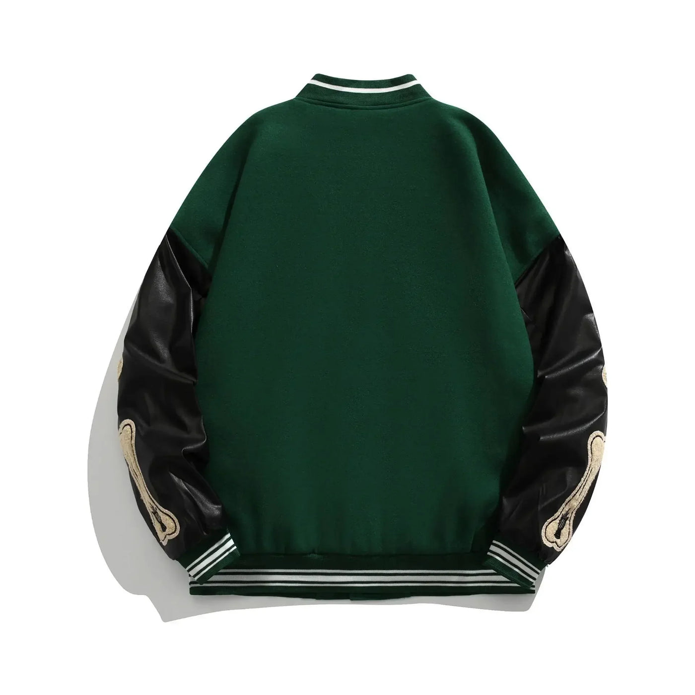 Beatrice | Harajuku Varsity Collegejacke mit Kunstleder-Ärmeln