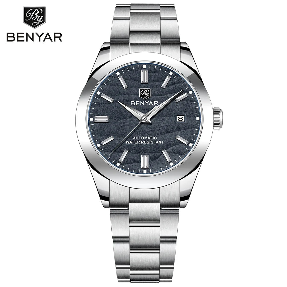 BENYAR BY-5208 40mm Automatik-Uhr, 316L Edelstahl, 50m Wasserdicht, Männermechanik